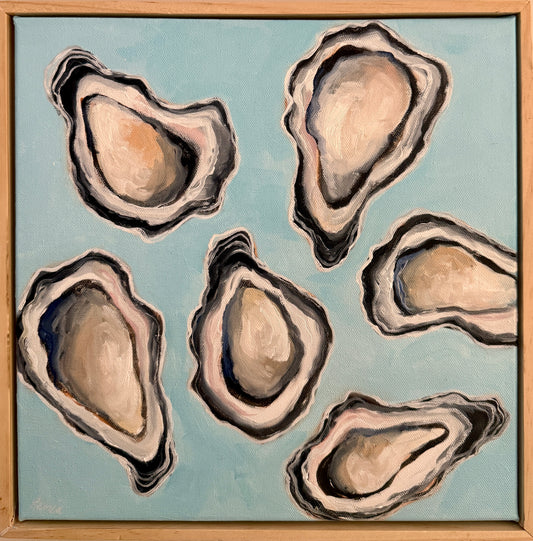 Oyster on Aquamarine