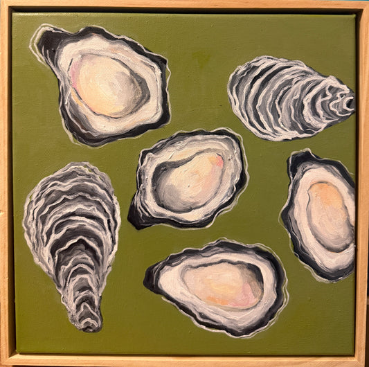 Oysters on Olive Green