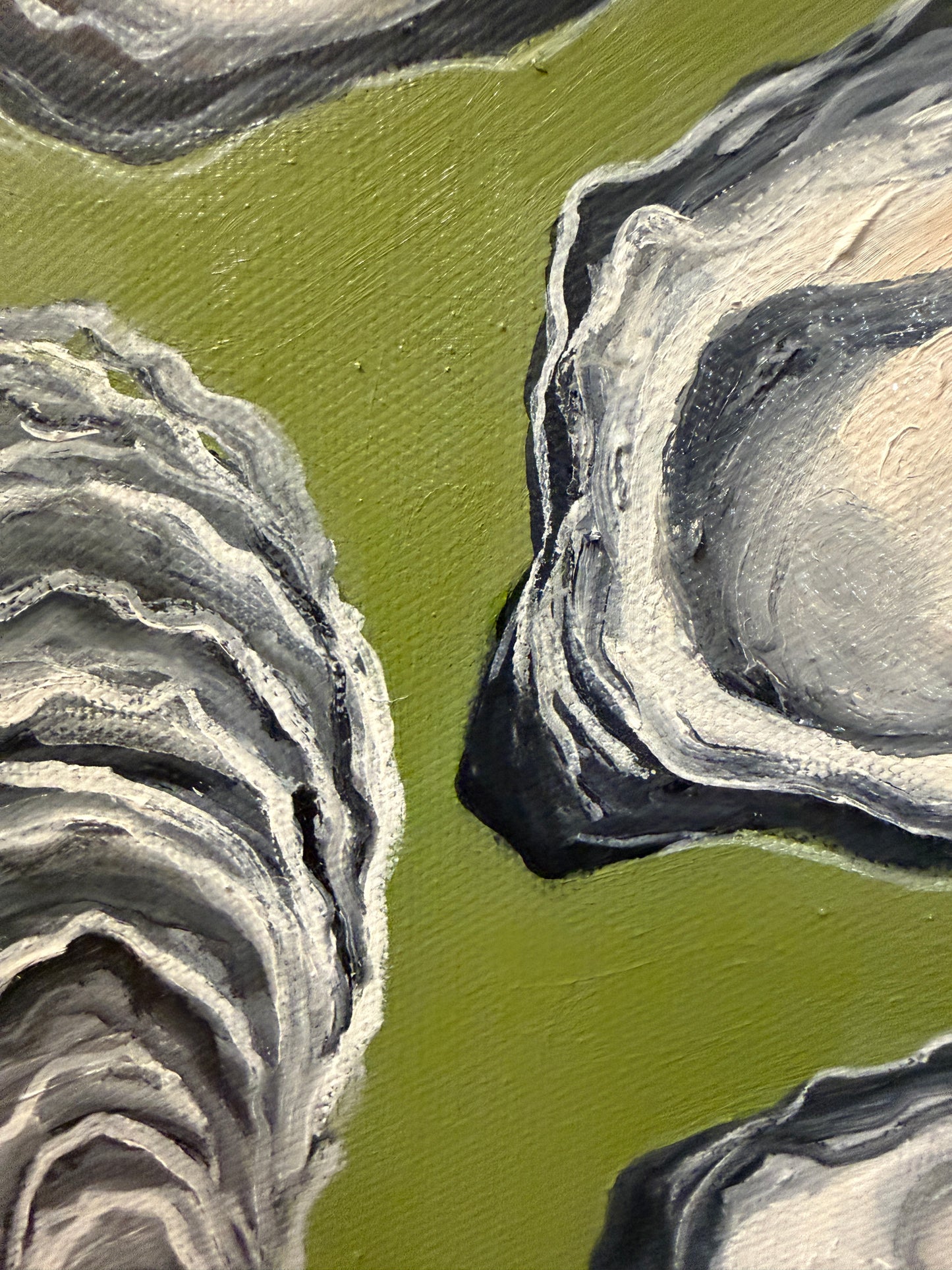 Oysters on Olive Green