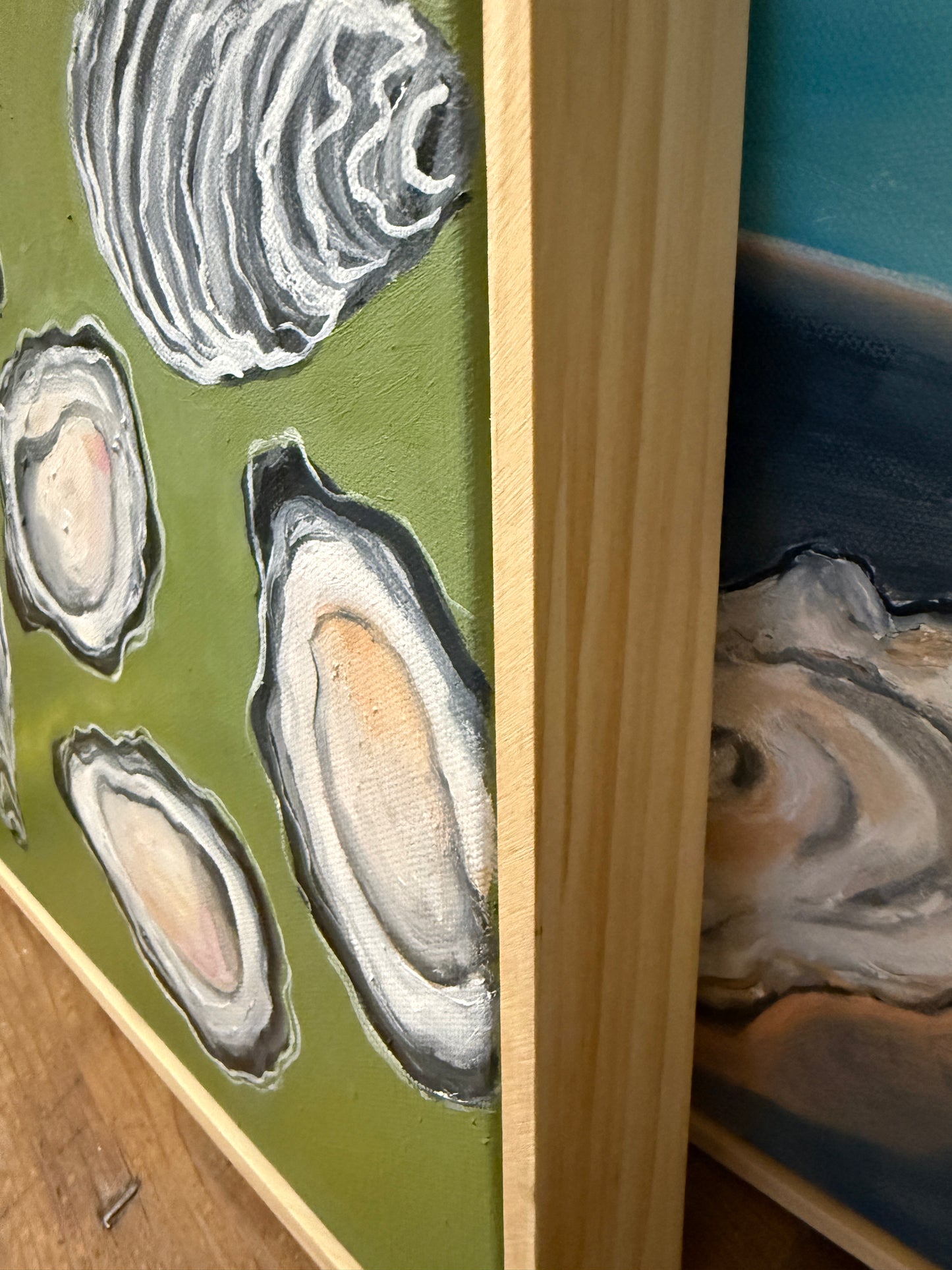 Oysters on Olive Green