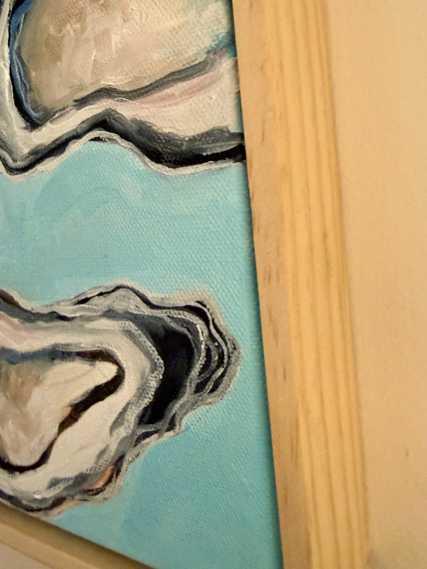 Oyster on Aquamarine