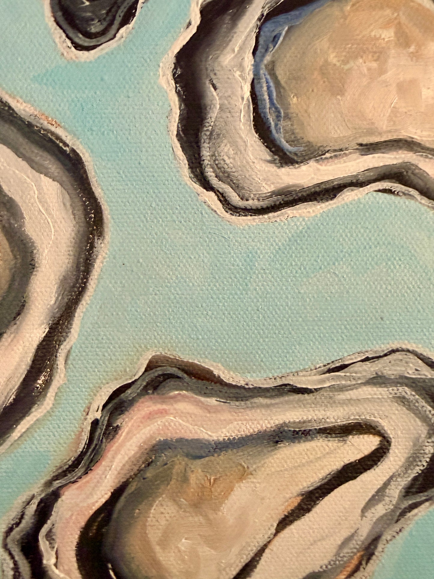 Oyster on Aquamarine