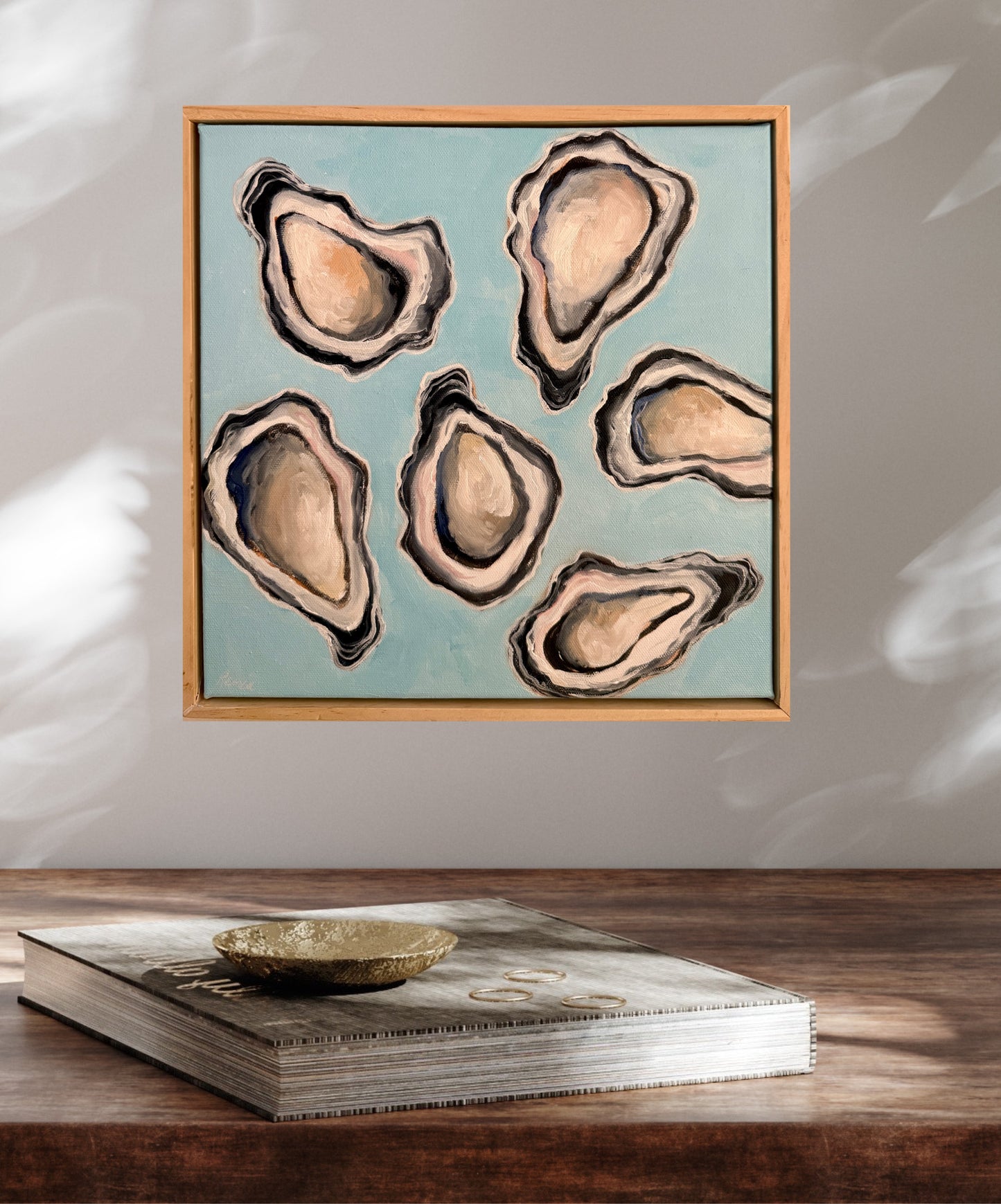 Oyster on Aquamarine