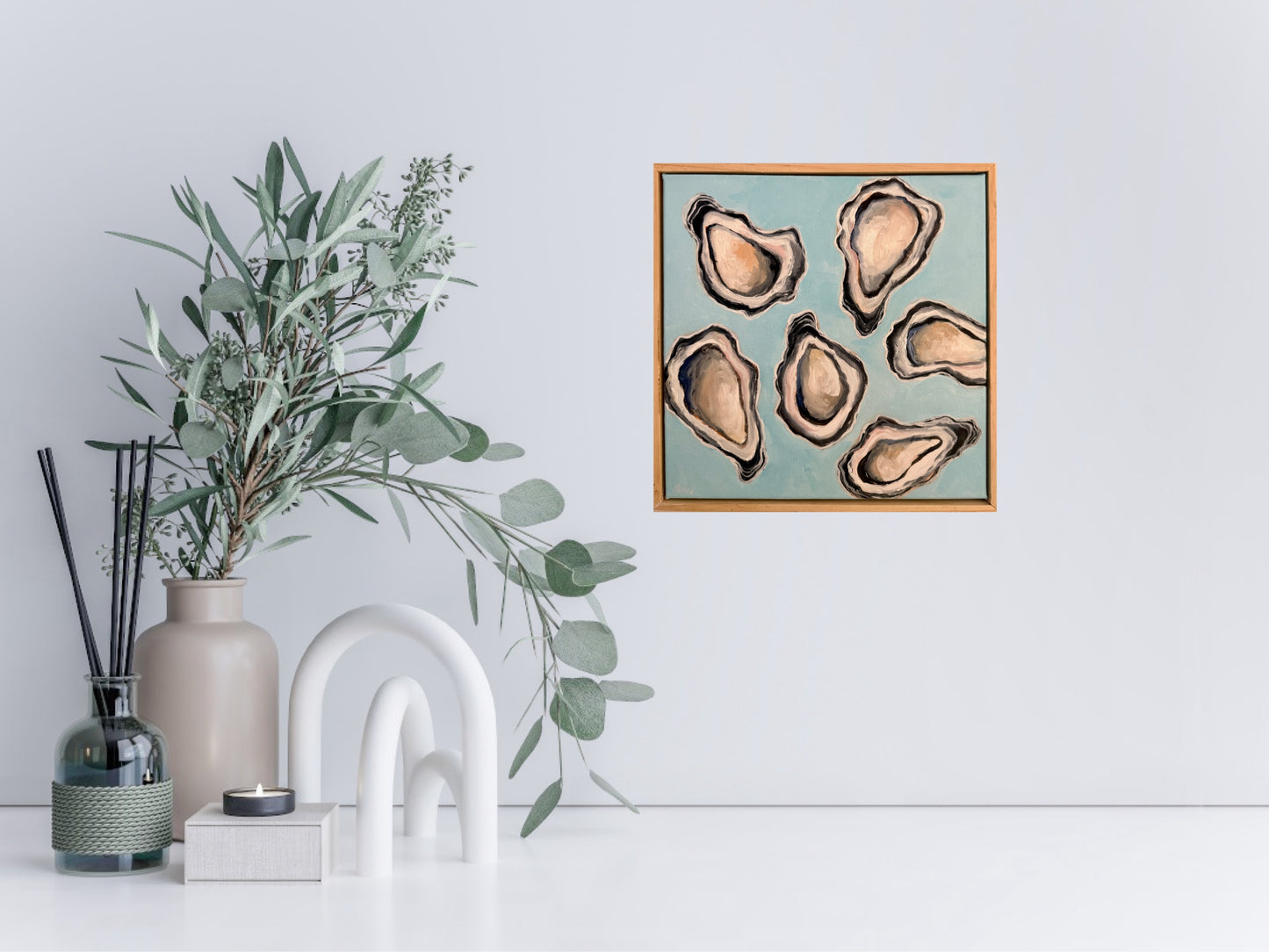 Oyster on Aquamarine